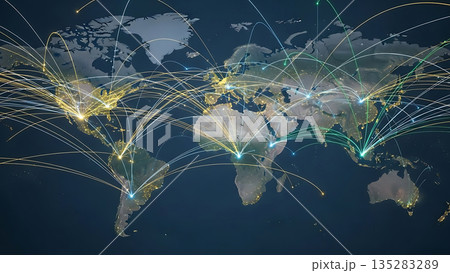 国際協力ネットワークの象徴図 国際協力ネットワークの象徴図 135283289