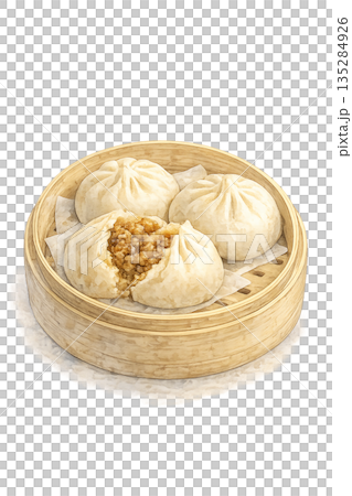 水彩画風の肉まんイラスト素材 135284926