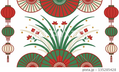 Elegant Chinese New Year Illustration Elegant Chinese New Year Illustration 135285428
