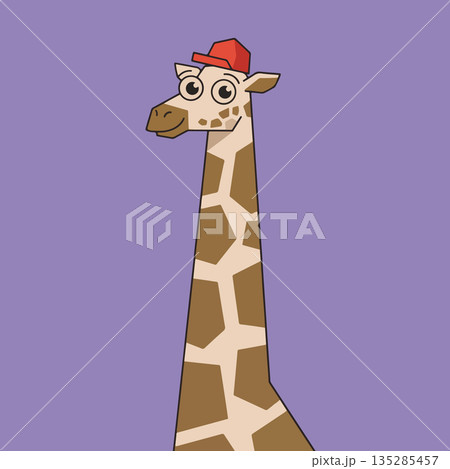 Giraffe with a Red Cap Giraffe with a Red Cap 135285457