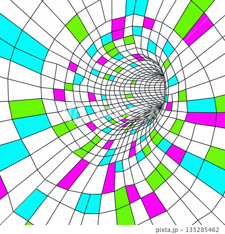 Colorful Geometric Tunnel Illusion 135285462