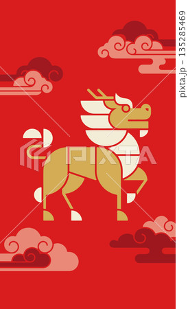 Geometric Qilin Illustration 135285469