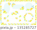 レトロ風のシンプルでポップなレモンのあしらいセット 135285727