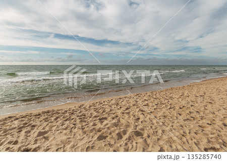 Zelenogradsk, Curonian Spit National Park. Sand dunes on the shore of the Baltic Sea Zelenogradsk, Curonian Spit National Park. Sand dunes on the shore of the Baltic Sea 135285740