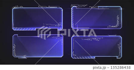 Futuristic HUD frames set for user interface...のイラスト素材 [135286438] - PIXTA