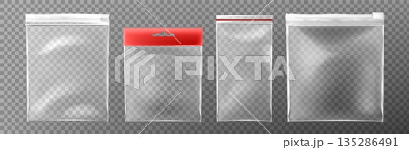 Transparent plastic bags with zipper closure Transparent plastic bags with zipper closure 135286491