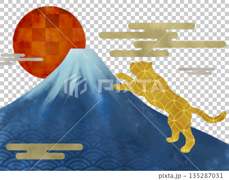 寓意吉祥的日本新年老虎插圖 寓意吉祥的日本新年老虎插圖 135287031