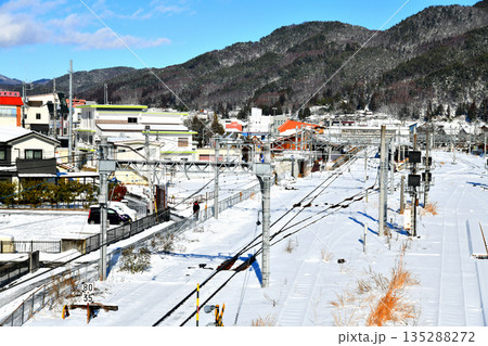 信濃大町駅周辺を南側より望む(長野県大町市)【2026.1】 信濃大町駅周辺を南側より望む(長野県大町市)【2026.1】 135288272