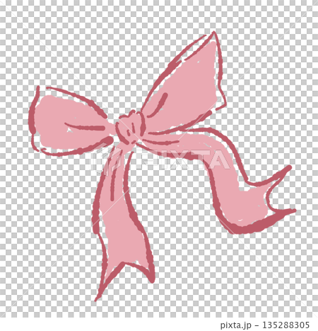 Hand-drawn color illustration of ribbon Hand-drawn color illustration of ribbon 135288305