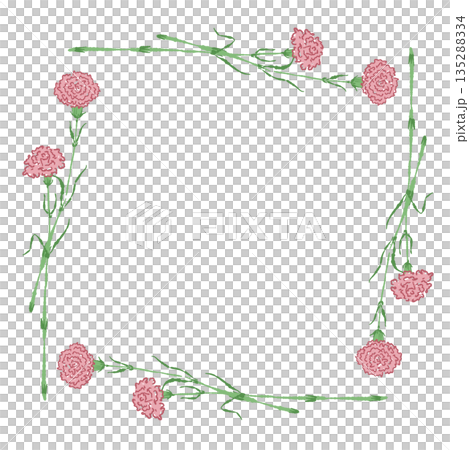 母の日のカーネーションの手書き風カラーイラスト素材 135288334