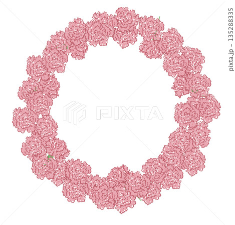 母の日のカーネーションの手書き風カラーイラスト素材 135288335