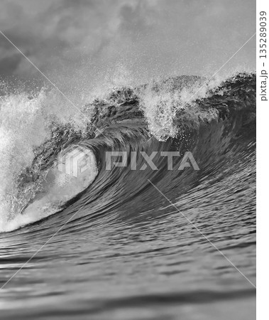 Dynamic Monochrome Depiction, Vivid Black And White Waterscape Dynamic Monochrome Depiction, Vivid Black And White Waterscape 135289039