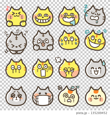Face-only expression set 1: Cat Face-only expression set 1: Cat 135289452