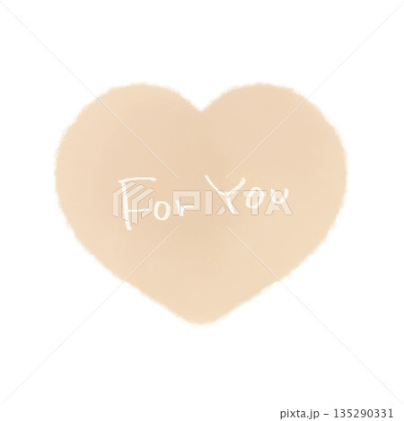 シンプルなforyouの文字入り水彩ハート ベージュ シンプルなforyouの文字入り水彩ハート ベージュ 135290331