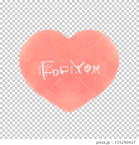 Pink watercolor heart with simple "for you" text Pink watercolor heart with simple "for you" text 135290427