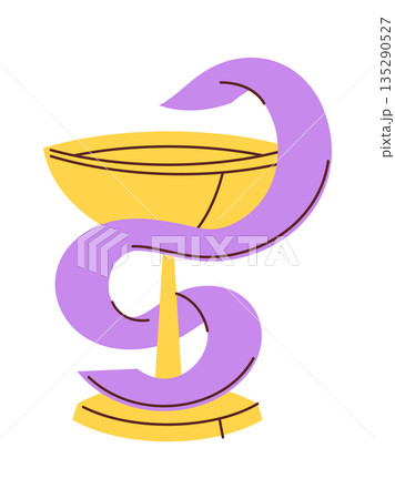 Medical golden cup cancer ribbon 135290527