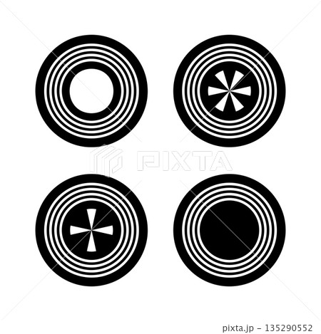 Circle Design Elements Set. Circular Geometric Shapes. Circle Design Elements Set. Circular Geometric Shapes. 135290552