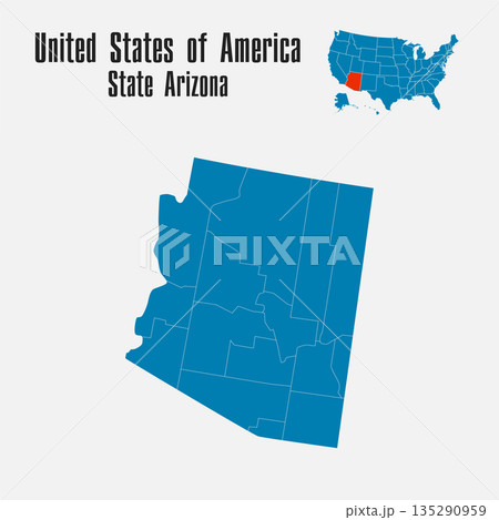 Vector map of the USA - State Arizona 135290959
