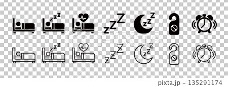 睡眠相關圖示集 135291174