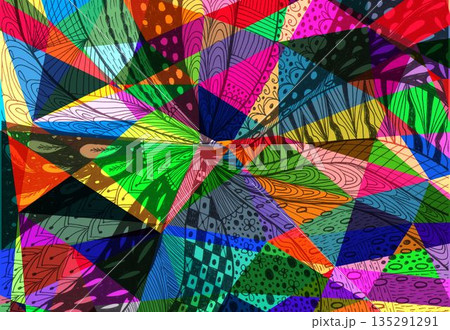 Vibrant background with patterns and shapes Vibrant background with patterns and shapes 135291291