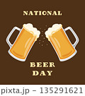 National Beer Day. April 7. Poster, banner, card, flyer.. Vector illustration 135291621