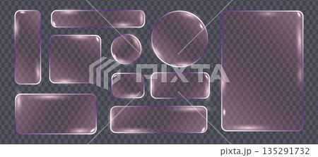 Violet Glassmorphism UI Elements Set Illustration Violet Glassmorphism UI Elements Set Illustration 135291732