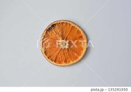Dehydrated Citrus Slice on White Backdrop, Food Photography Still Life Dehydrated Citrus Slice on White Backdrop, Food Photography Still Life 135291930
