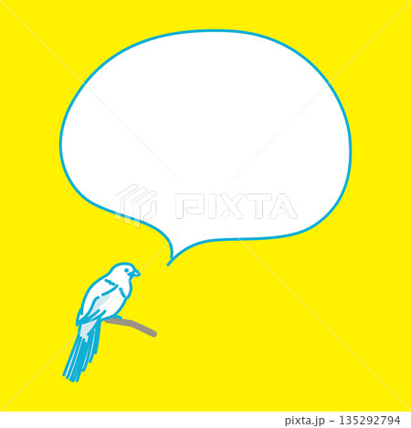 かわいいトリのふきだし 135292794