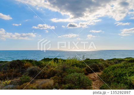 Scenic seaside view near historic Noto Sicily. 135292897