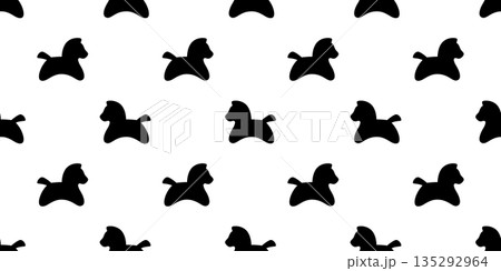 horse seamless pattern pony cartoon character vector doodle tile background repeat wallpaper wrapping paper illustration design scarf isolated 135292964