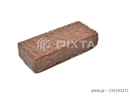 Wafer candy covered with chocolate. 135293271