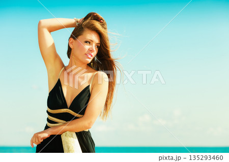 Beautiful summer girl portrait outdoor 135293460