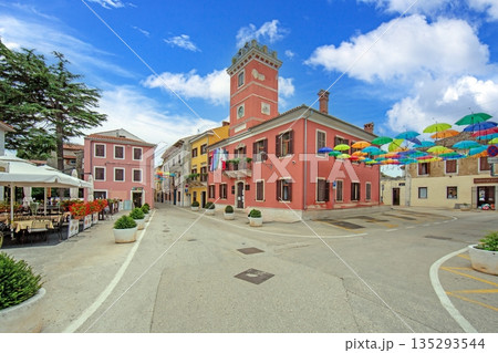 Historic town hall and square in Novigrad Croatia 135293544
