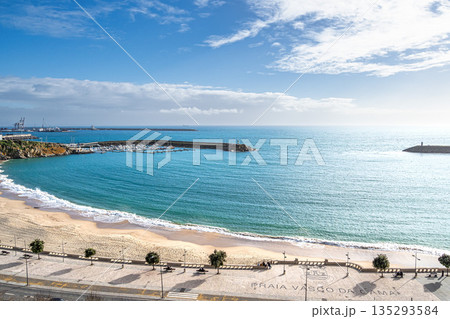 Vasco da Gama beach in Sines, Alentejo, Portugal, Europe. Vasco da Gama beach in Sines, Alentejo, Portugal, Europe. 135293584