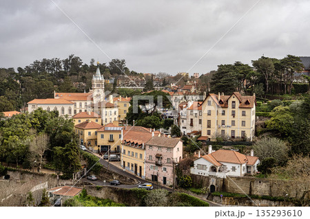 View of the town of Sintra, Lisbon Region, Portugal View of the town of Sintra, Lisbon Region, Portugal 135293610