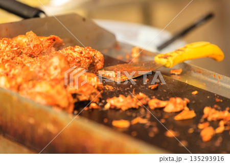 Closeup food stall outdoor on street 135293916