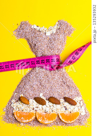 dress shape made from bran with measure tape dress shape made from bran with measure tape 135293932