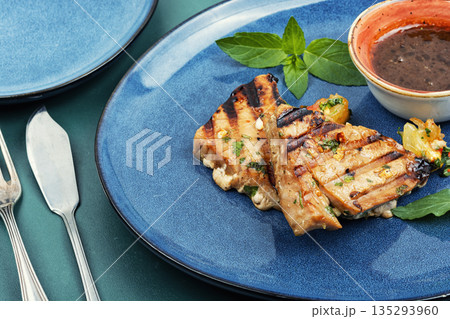 Homemade Baked Meat on Plate Homemade Baked Meat on Plate 135293960