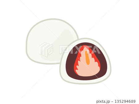 美味しそうないちご大福 135294689