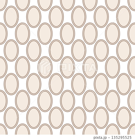 Seamless Geometric Grid Pattern with beige oval shapes. Lattice Texture background, Vector Art. 135295525