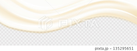 Liquid vector dripping ice cream texture. Glossy sugary flow drip, melting creamy surface. 135295651