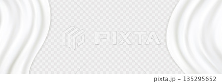 Liquid vector dripping ice cream texture. Glossy sugary flow drip, melting creamy surface. 135295652