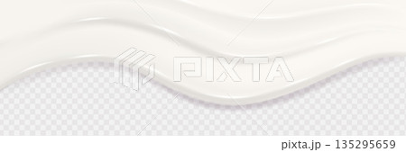 Liquid vector dripping ice cream texture. Glossy sugary flow drip, melting creamy surface. 135295659