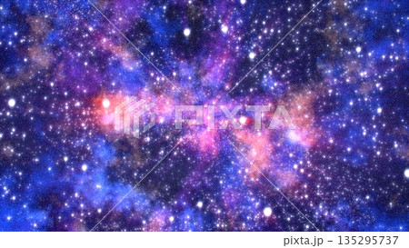 Abstract space background from the galaxy and bright glowing stars and constellations 135295737
