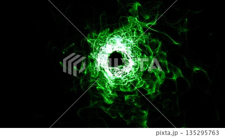 Abstract tunnel background with bright beautiful green glowing iridescent energy magical waves and lines Abstract tunnel background with bright beautiful green glowing iridescent energy magical waves and lines 135295763