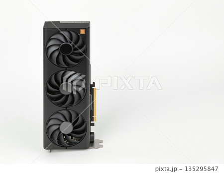 2,5 slot graphics card for creators and gamers for desktop PC, on white background 2,5 slot graphics card for creators and gamers for desktop PC, on white background 135295847