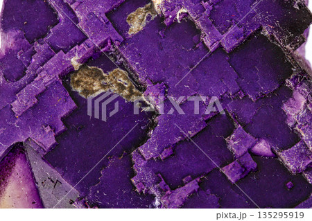 macro stone mineral fluorite on a white background 135295919