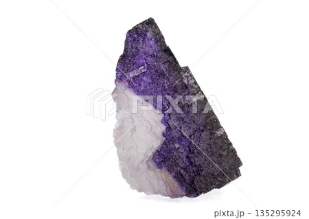 macro stone mineral fluorite on a white background 135295924