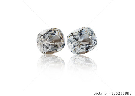macro mineral stone cut topaz on a white background macro mineral stone cut topaz on a white background 135295996