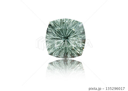 macro mineral stone cut Beryl on a white background 135296017